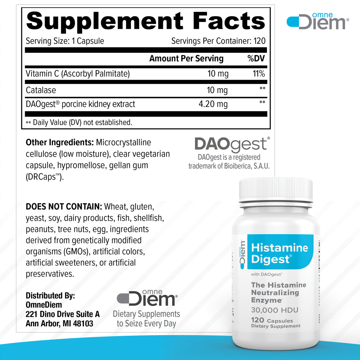Histamine Digest 30,000 HDU Diamine Oxidase Supplement - DAO Enzyme CSP