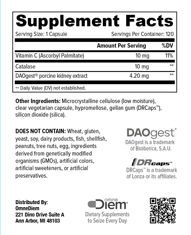 Histamine Digest 30,000 HDU Diamine Oxidase Supplement - DAO Enzyme CSP