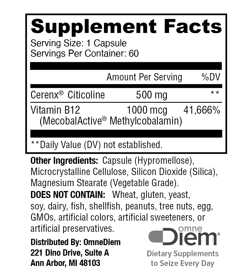 OmneDiem_Brain Support PLUS_Supplement_Facts_6.25x2.25_07_07_23 OmneDiem Brain Support Plus supplement facts
